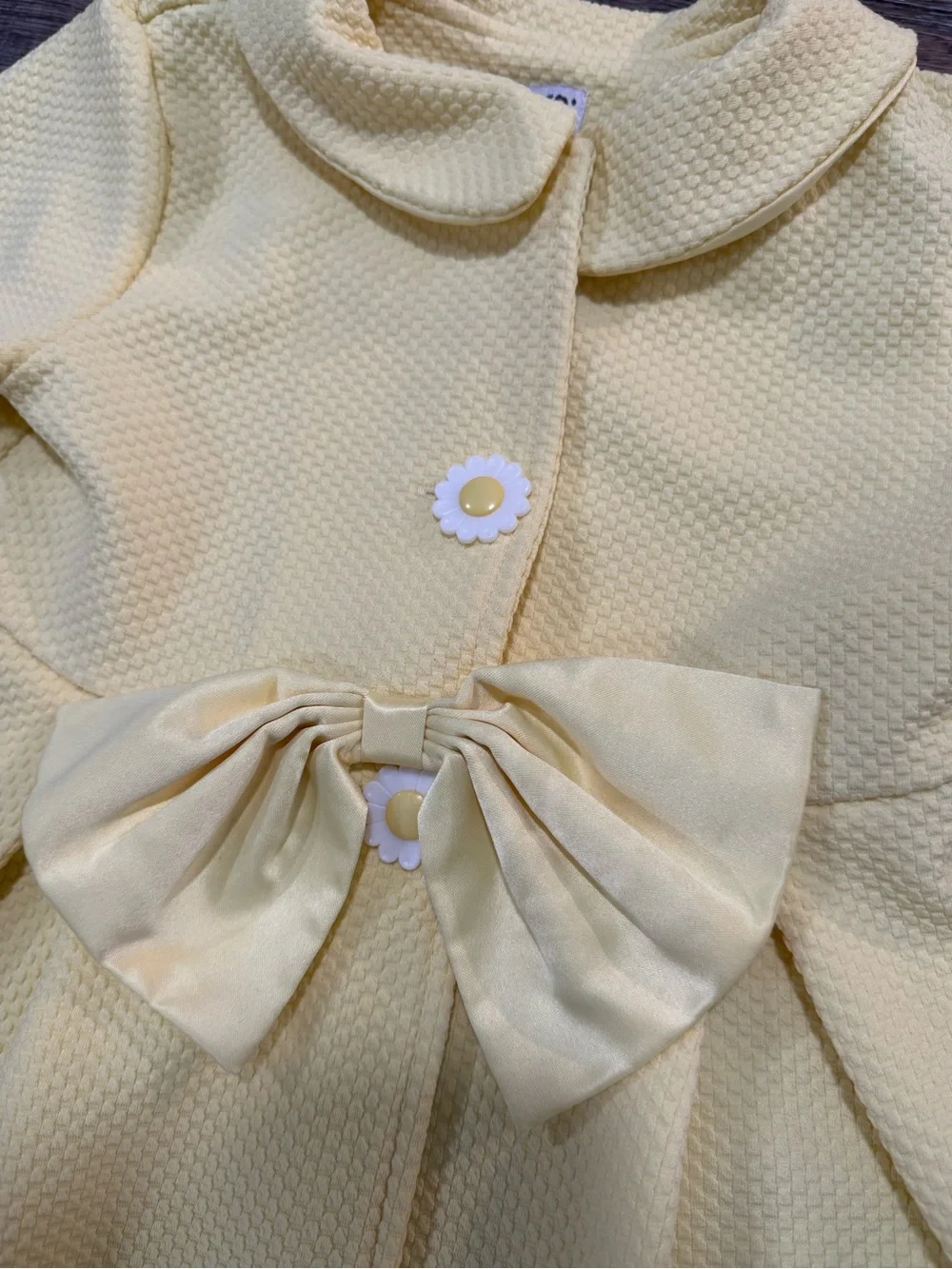 Blueberi Boulevard Toddler Girl Pastel Yellow Textured Coat Jacket Size 4
